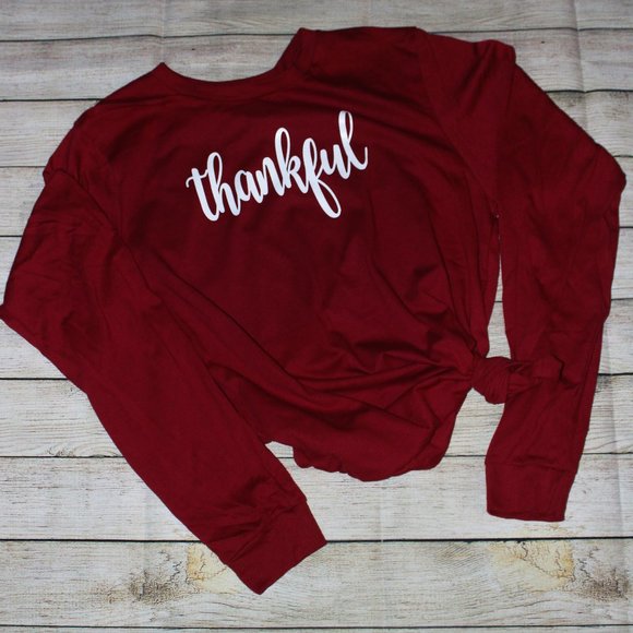 Tops - Adult thankful fall long sleeve t-shirt